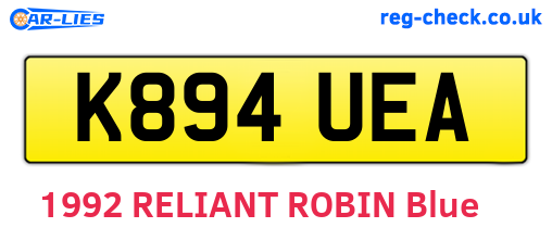 K894UEA are the vehicle registration plates.