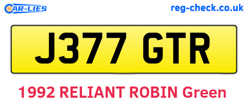 J377GTR are the vehicle registration plates.