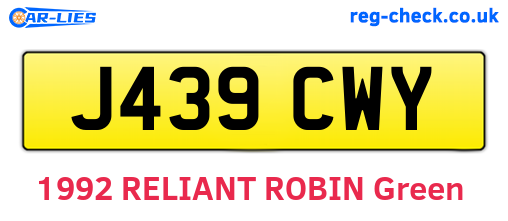 J439CWY are the vehicle registration plates.