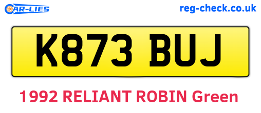 K873BUJ are the vehicle registration plates.