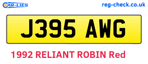 J395AWG are the vehicle registration plates.