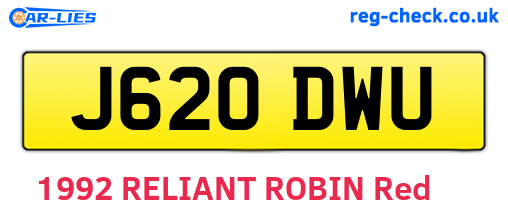 J620DWU are the vehicle registration plates.