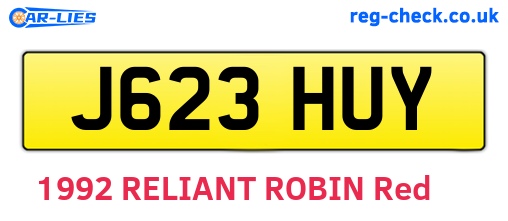 J623HUY are the vehicle registration plates.
