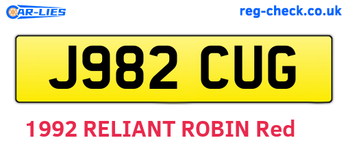 J982CUG are the vehicle registration plates.