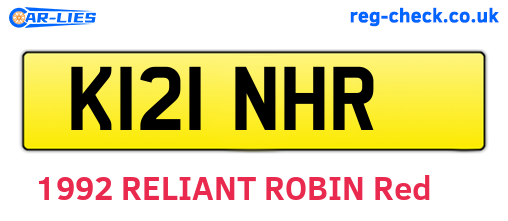 K121NHR are the vehicle registration plates.