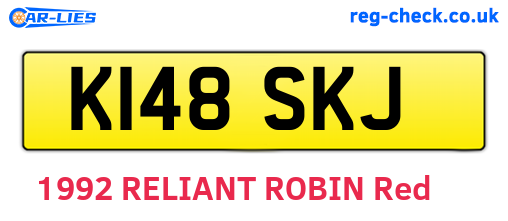K148SKJ are the vehicle registration plates.