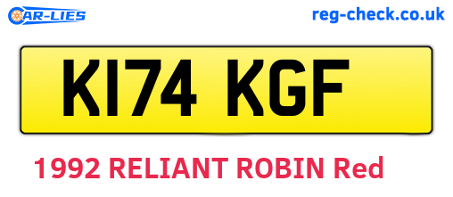 K174KGF are the vehicle registration plates.