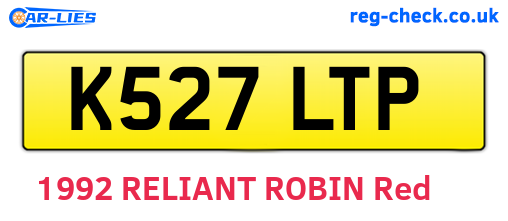 K527LTP are the vehicle registration plates.