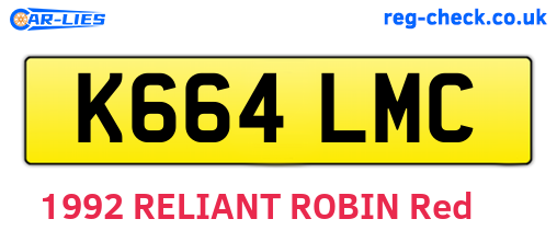 K664LMC are the vehicle registration plates.
