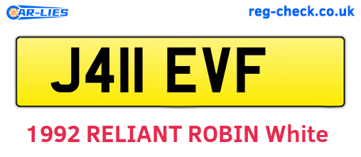 J411EVF are the vehicle registration plates.