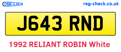 J643RND are the vehicle registration plates.