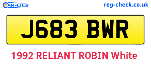 J683BWR are the vehicle registration plates.
