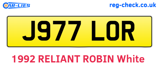 J977LOR are the vehicle registration plates.
