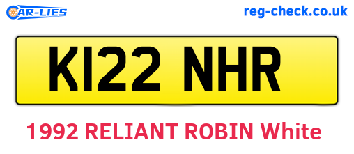 K122NHR are the vehicle registration plates.