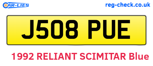 J508PUE are the vehicle registration plates.