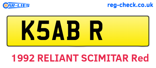 K5ABR are the vehicle registration plates.