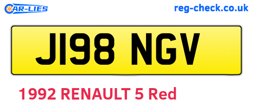 J198NGV are the vehicle registration plates.