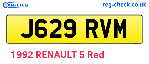 J629RVM are the vehicle registration plates.