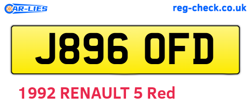 J896OFD are the vehicle registration plates.