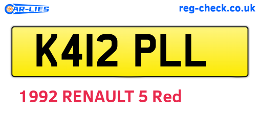 K412PLL are the vehicle registration plates.
