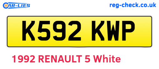 K592KWP are the vehicle registration plates.
