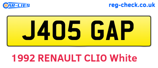 J405GAP are the vehicle registration plates.