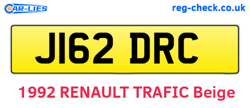 J162DRC are the vehicle registration plates.