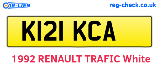 K121KCA are the vehicle registration plates.