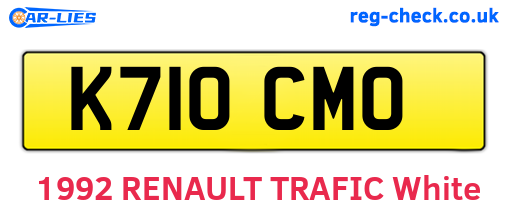 K710CMO are the vehicle registration plates.