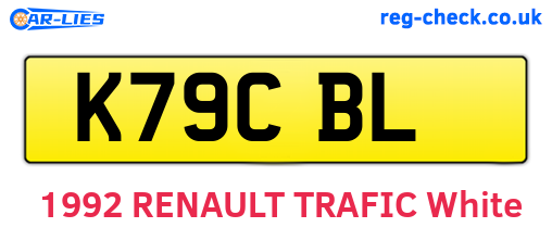 K79CBL are the vehicle registration plates.