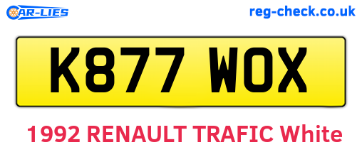 K877WOX are the vehicle registration plates.