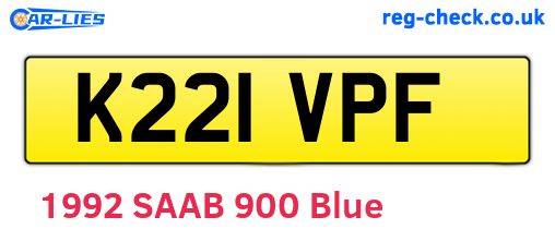 K221VPF are the vehicle registration plates.