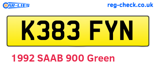 K383FYN are the vehicle registration plates.