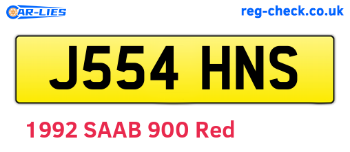 J554HNS are the vehicle registration plates.