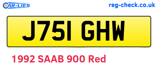 J751GHW are the vehicle registration plates.
