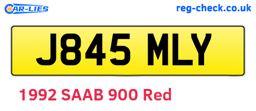 J845MLY are the vehicle registration plates.