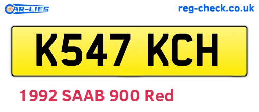 K547KCH are the vehicle registration plates.
