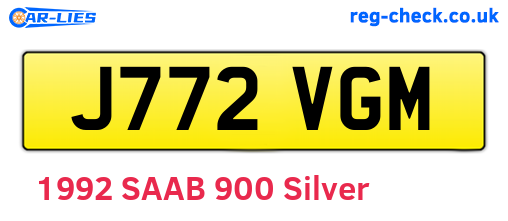 J772VGM are the vehicle registration plates.