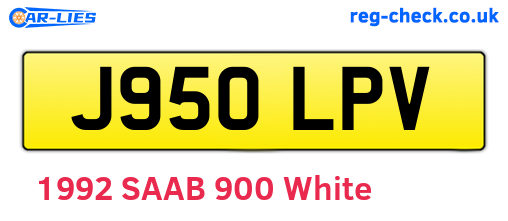 J950LPV are the vehicle registration plates.