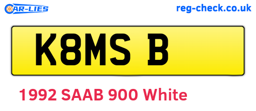 K8MSB are the vehicle registration plates.