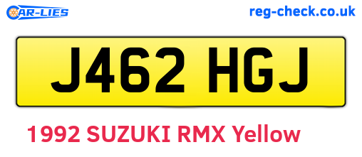 J462HGJ are the vehicle registration plates.