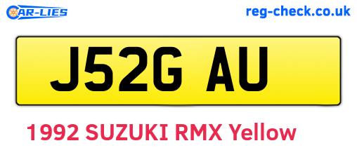 J52GAU are the vehicle registration plates.