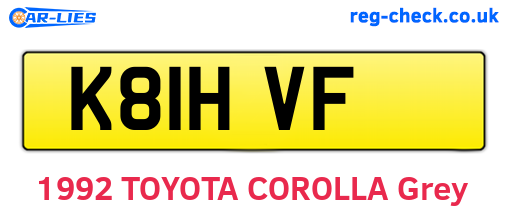 K81HVF are the vehicle registration plates.