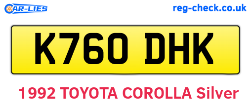 K760DHK are the vehicle registration plates.