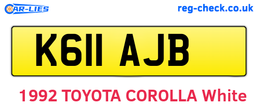K611AJB are the vehicle registration plates.