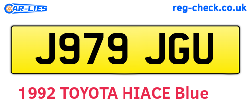 J979JGU are the vehicle registration plates.