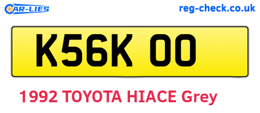 K56KOO are the vehicle registration plates.