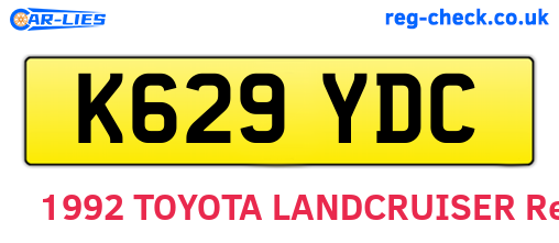 K629YDC are the vehicle registration plates.