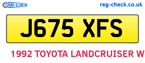 J675XFS are the vehicle registration plates.