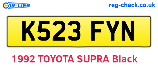 K523FYN are the vehicle registration plates.